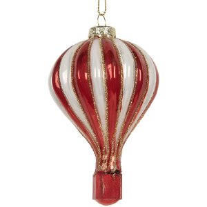 Adorno navideño Clayre & Eef 6GL5258 Rojo-Blanco Ø 6x9 cm