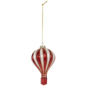 Adorno navideño Clayre & Eef 6GL5258 Rojo-Blanco Ø 6x9 cm
