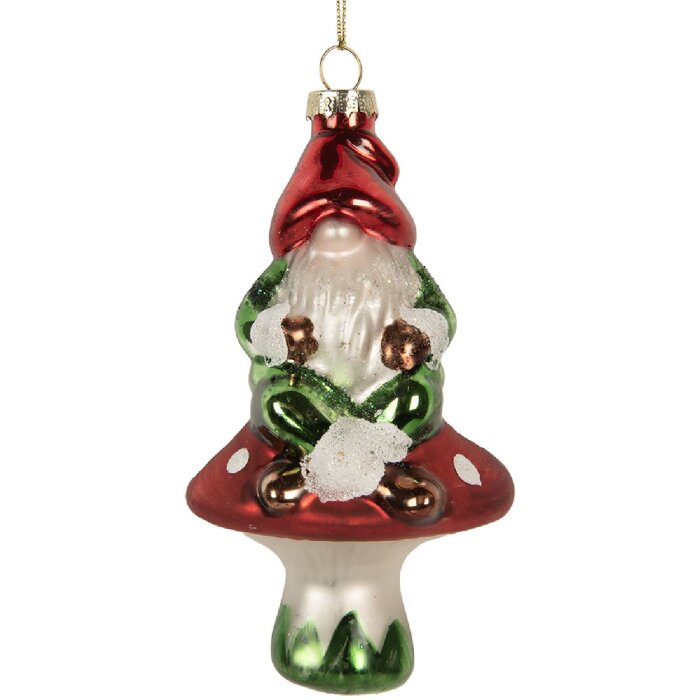 Adorno navideño Clayre & Eef 6GL5263 7x6x13 cm Rojo y Verde