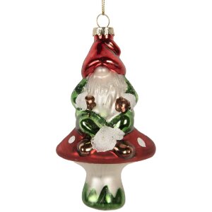 Adorno navideño Clayre & Eef 6GL5263 7x6x13 cm Rojo y Verde