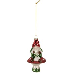Adorno navideño Clayre & Eef 6GL5263 7x6x13 cm Rojo y Verde