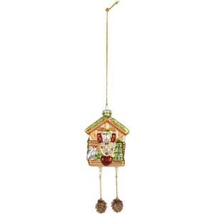 Adorno navideño Clayre & Eef 6GL5265 7x4x10/17 cm Marrón y Verde