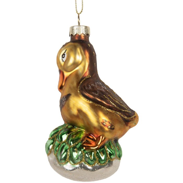 Adorno navideño Clayre & Eef 6GL5266 6x5x11 cm Marrón Verde Cristal