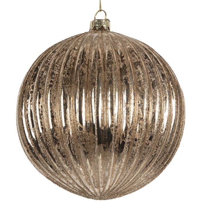 Clayre & Eef 6GL5275 Adorno de Navidad Ø 15x15 cm Transparente Plateado