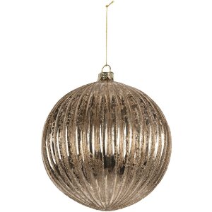 Clayre & Eef 6GL5275 Adorno de Navidad Ø 15x15 cm Transparente Plateado