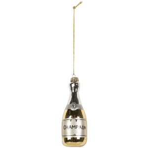 Adorno navideño Clayre & Eef 6GL5278 Ø 5x14 cm Dorado y Plateado