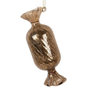 Adorno navideño Clayre & Eef 6GL5280 Ø 5x13 cm Dorado y Marrón