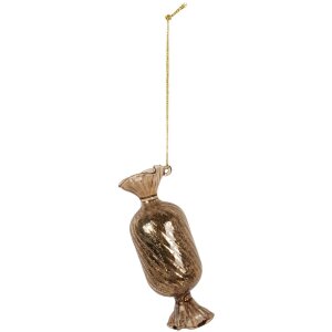 Adorno navideño Clayre & Eef 6GL5280 Ø 5x13 cm Dorado y Marrón