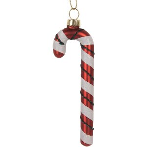 Adorno navideño Clayre & Eef 6GL5281 4x1x12 cm Rojo y Blanco