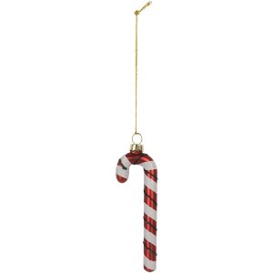Adorno navideño Clayre & Eef 6GL5281 4x1x12 cm Rojo y Blanco