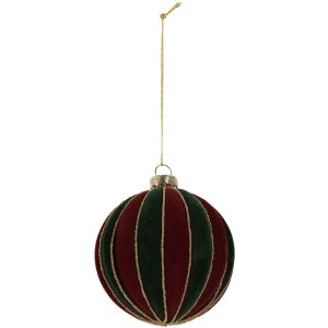 Bola de árbol de Navidad Ø 8x8 cm Rojo-Verde Clayre & Eef 6GL5283