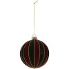 Bola de árbol de Navidad Ø 8x8 cm Rojo-Verde Clayre & Eef 6GL5283
