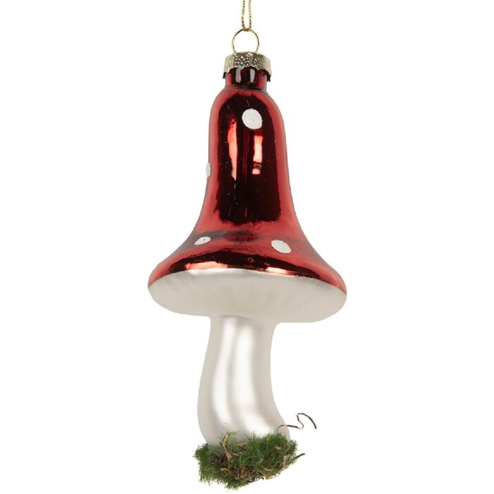 Adorno navideño Clayre & Eef 6GL5287 Ø 6x12 cm Rojo y Blanco