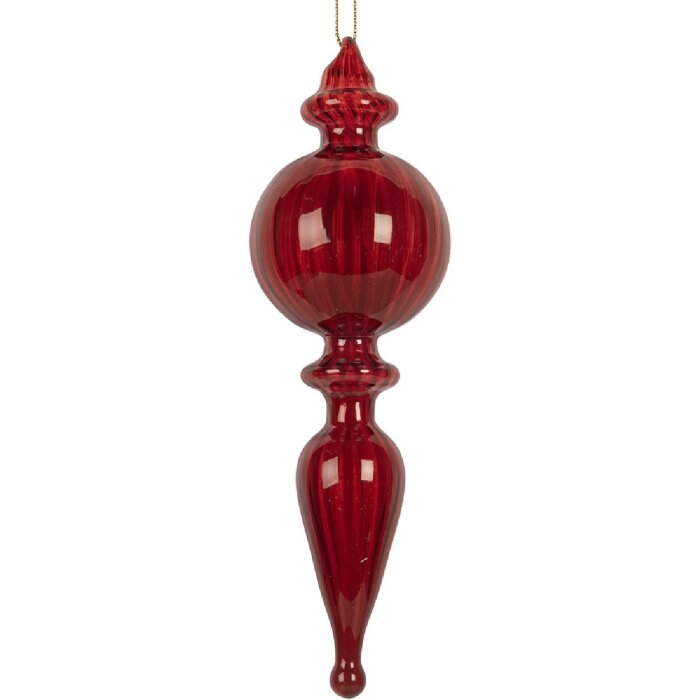 Bola de Navidad Clayre & Eef 6GL5288 Ø 5x17 cm roja