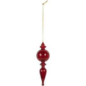 Bola de Navidad Clayre & Eef 6GL5288 Ø 5x17 cm roja