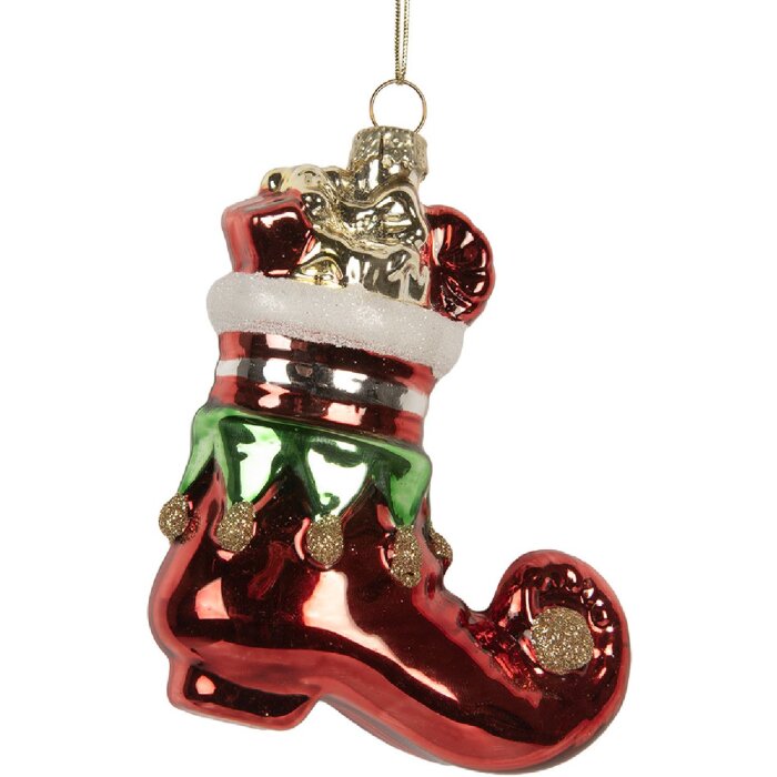 Adorno navideño Clayre & Eef 6GL5291 9x4x10 cm Rojo y Blanco