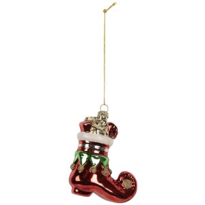 Adorno navideño Clayre & Eef 6GL5291 9x4x10 cm Rojo y Blanco