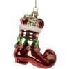 Adorno navideño Clayre & Eef 6GL5291 9x4x10 cm Rojo y Blanco