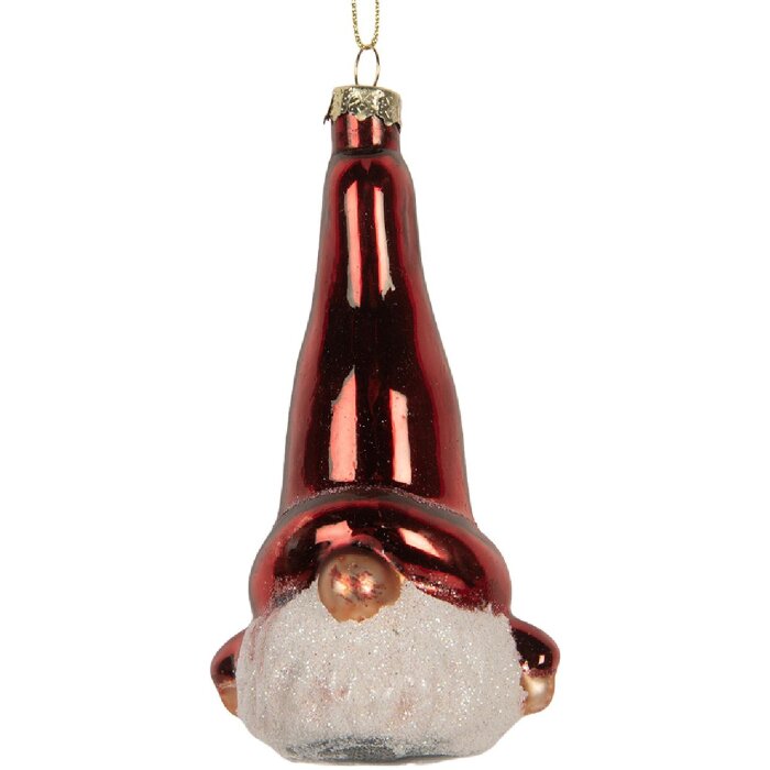 Adorno Navideño Clayre & Eef 6GL5293 6x5x13 cm Rojo y Blanco