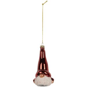Adorno Navideño Clayre & Eef 6GL5293 6x5x13 cm Rojo y Blanco
