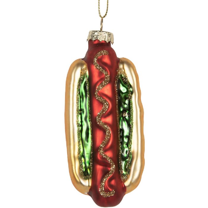 Adorno de Navidad Clayre & Eef 6GL5297 4x3x10 cm Dorado y Rojo