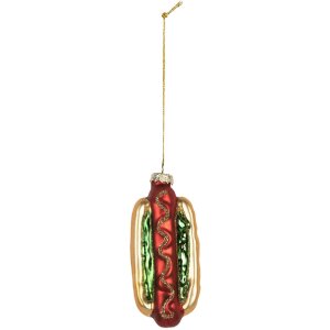 Adorno de Navidad Clayre & Eef 6GL5297 4x3x10 cm Dorado y Rojo