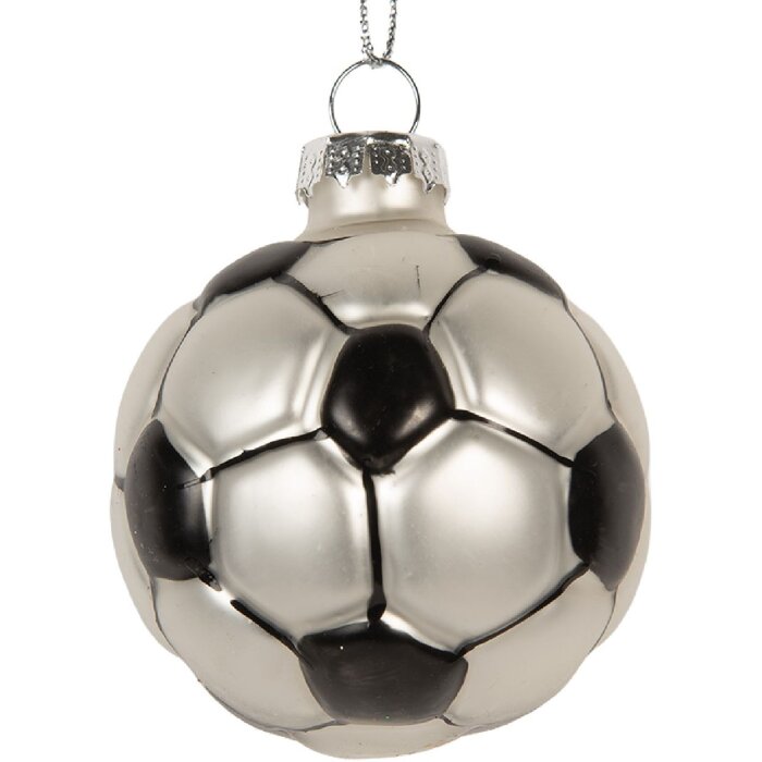 Adorno navideño Clayre & Eef 6GL5299 Ø 6x6 cm Gris y Negro