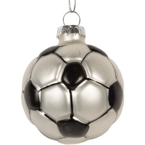 Adorno navideño Clayre & Eef 6GL5299 Ø 6x6 cm Gris y Negro