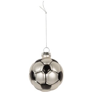 Adorno navideño Clayre & Eef 6GL5299 Ø 6x6 cm Gris y Negro