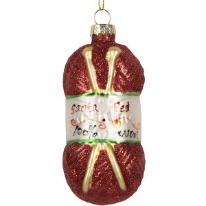 Adorno navideño Clayre & Eef 6GL5306 Rojo-Blanco Ø 5x10 cm