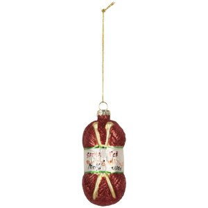 Adorno navideño Clayre & Eef 6GL5306 Rojo-Blanco Ø 5x10 cm