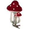 Adorno navideño con clip Clayre & Eef 6GL5307 forma de hongo Ø 6x11 cm