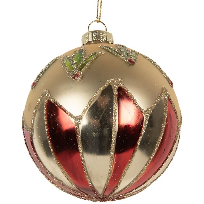 Adorno navideño Clayre & Eef 6GL5316 Ø 8x8 cm Dorado Rojo