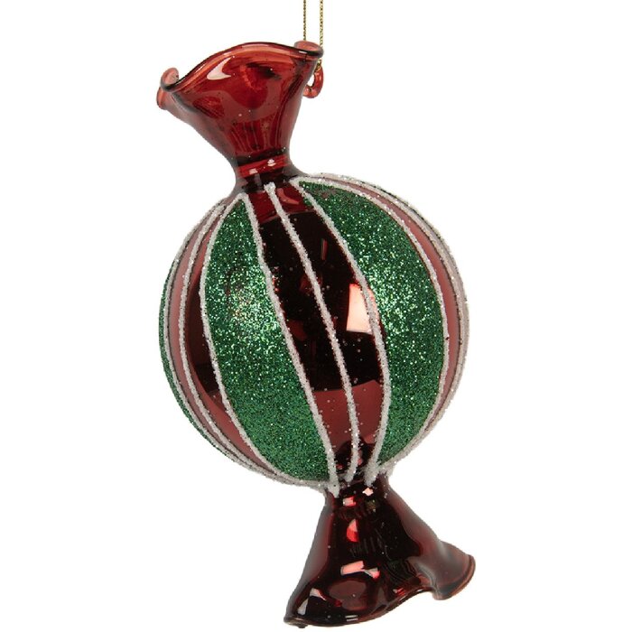 Adorno de Navidad Clayre & Eef 6GL5319 7x7x12 cm Rojo y Verde