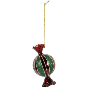 Adorno de Navidad Clayre & Eef 6GL5319 7x7x12 cm Rojo y Verde