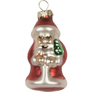 Clayre & Eef 6GL5322 Adornos Navideños Set de 6 Ø 3x35 cm Rojo Plateado