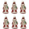 Clayre & Eef 6GL5322 Adornos Navideños Set de 6 Ø 3x35 cm Rojo Plateado