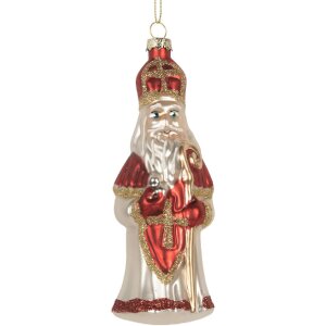 Adorno navideño Clayre & Eef 6GL5324 5x5x15 cm Rojo y Blanco