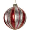 Clayre & Eef 6GL5325 Adorno de Navidad Ø 8x8 cm Rojo y Plateado