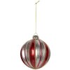 Clayre & Eef 6GL5325 Adorno de Navidad Ø 8x8 cm Rojo y Plateado
