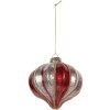 Clayre & Eef 6GL5326 Adorno de Navidad Ø 8 cm Rojo-Plata