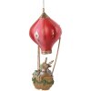 Clayre & Eef 6PR5614 Decoración colgante ciervo en globo aerostático Ø 7x17 cm Rojo y Rosa