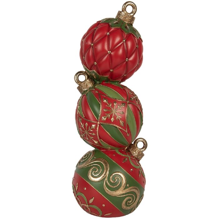 Clayre & Eef 6PR5617 Decoración Bola de Navidad LED 14x14x40 cm