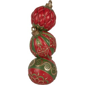 Clayre & Eef 6PR5617 Decoración Bola de Navidad LED 14x14x40 cm