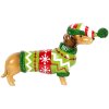Clayre & Eef 6PR5620 Decoración Perro (Teckel) 24x5x14 cm Marrón y Verde