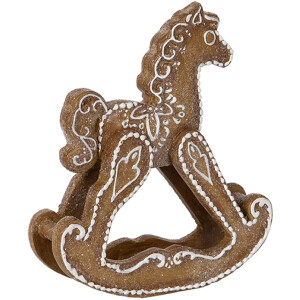 Caballo Balancín Decorativo Clayre & Eef 6PR5621 Marrón Blanco 14x4x15 cm