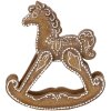Caballo Balancín Decorativo Clayre & Eef 6PR5621 Marrón Blanco 14x4x15 cm