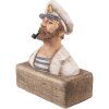 Clayre & Eef 6H2427 Decoración Capitán Figura de madera 16x8x20 cm
