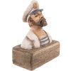 Clayre & Eef 6H2427 Decoración Capitán Figura de madera 16x8x20 cm