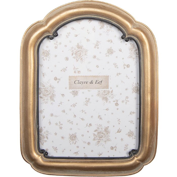 Clayre & Eef 2F1278 Marco de Fotos 16x2x21 cm / 13x18 cm Dorado Marrón